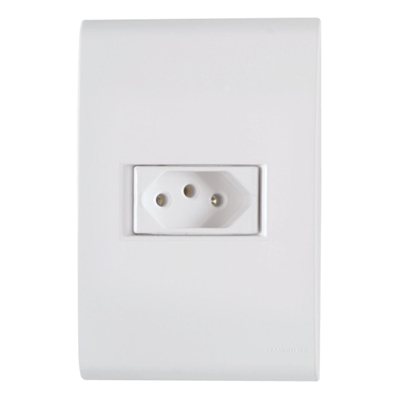 Conjunto 4x2 Com 1 Tomada 2P+T Tramontina Liz 10 A 250 V Branco