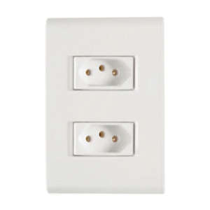 Conjunto 4x2 Com 2 Tomadas 2P+T Tramontina 10 A 250 V Liz Branco