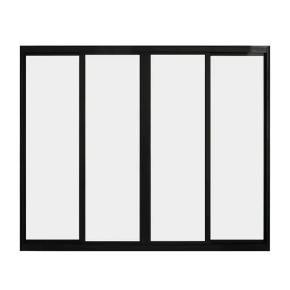 Janela De Alumínio Preto 4 Folhas 1,20x1,00
