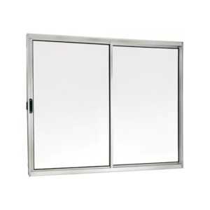 Janela Vitro de Correr 2 Folhas Uma Fixa | Vidro Liso, Alumínio Branco 100x120