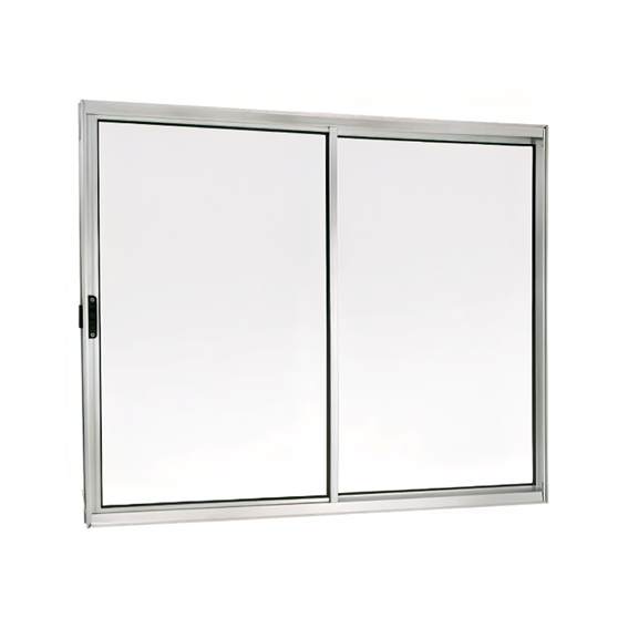 Janela Vitro de Correr 2 Folhas Uma Fixa | Vidro Liso, Alumínio Branco 100x120