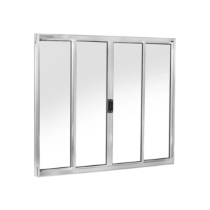 Janela Vitro de Correr 4 Folhas | Vidro Liso, Alumínio Brilhante 100x120