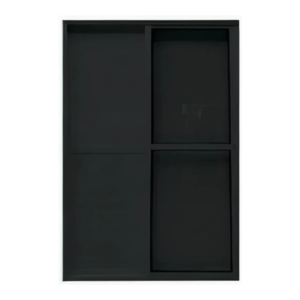 Porta Balcão 3 Folhas em Lambril | Alumínio Preto 210x120