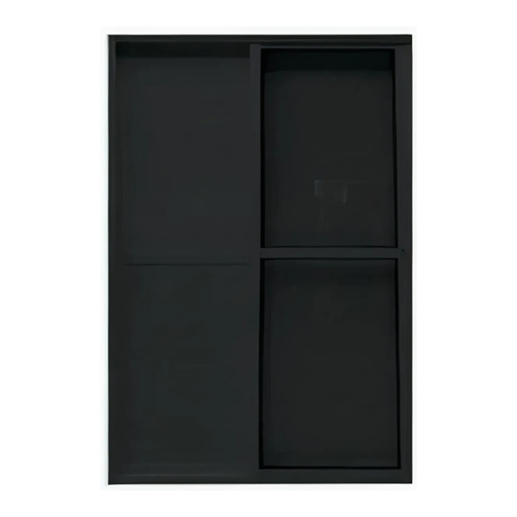 Porta Balcão 3 Folhas em Lambril | Alumínio Preto 210x120