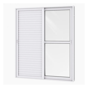 Porta Balcão de Alumínio Branco | 3 Folhas Móveis, Vidro Liso 3mm e Fechadura Reforçada 210x120