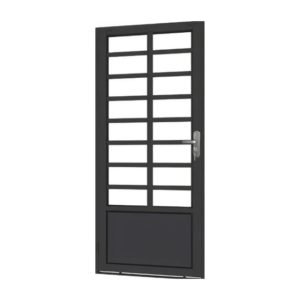 Porta Lambril Travessa de Giro | Alumínio Preto, Vidro Liso 210x80 (DIREITO/ESQUERDO)