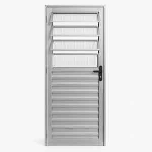 Porta Basculante | Alumínio Branco e Vidro Jateado  210x80 (DIREITO/ESQUERDO)