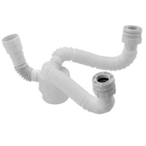 SIFÃO UNIVERSAL SANFONADO DUPLO COM COPO